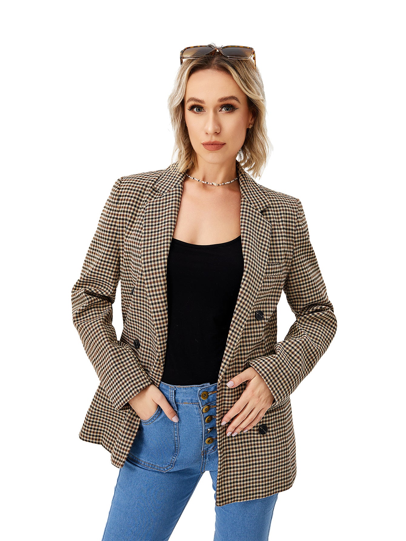 Womens Casual Blazer Jacket Long Sleeve Work 0ffice Blazer Lapel Jacket