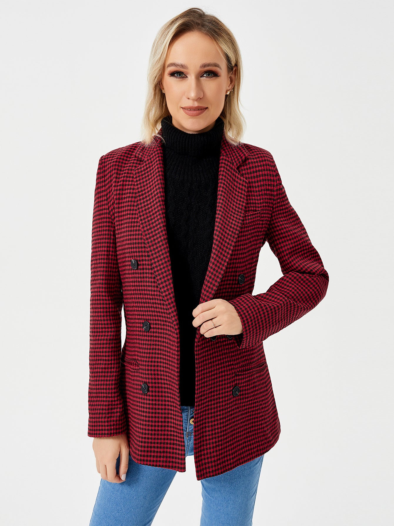 Womens Casual Blazer Jacket Long Sleeve Work 0ffice Blazer Lapel Jacket