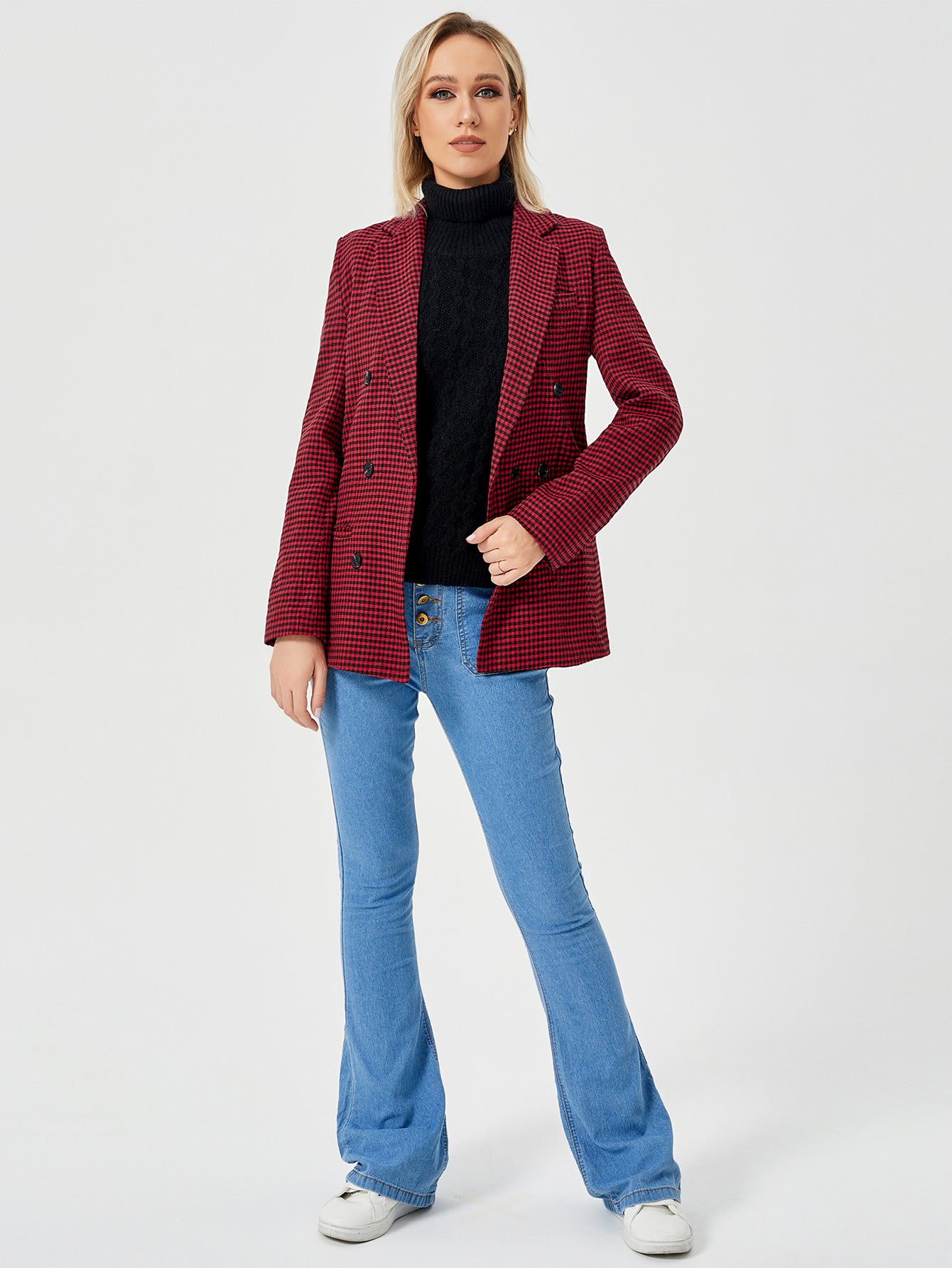 Womens Casual Blazer Jacket Long Sleeve Work 0ffice Blazer Lapel Jacket