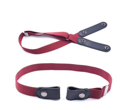 Leather Slim Stretch Invisible Jeans Simple Lazy Belt